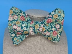 Green Floral Bow Tie