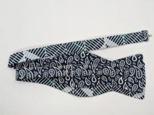 Navy Paisley Bow Tie