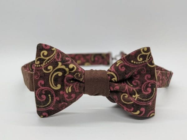 Brown & gold Swirl Bow Tie