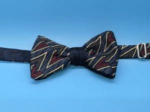 Navy Multi-color Woven Silk Bow Tie
