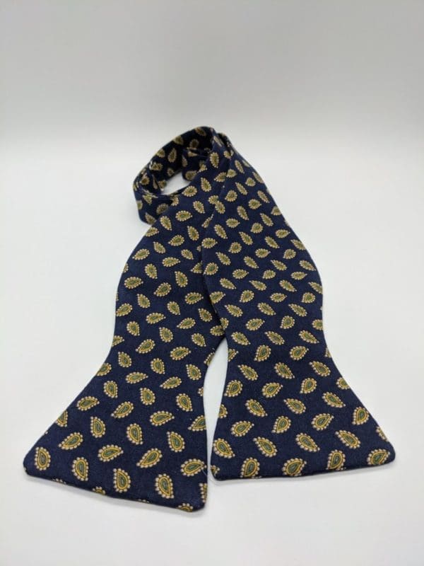 Navy & Paisley Bow Tie