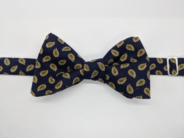 Navy & Paisley Bow Tie