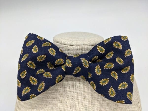 Navy & Paisley Bow Tie