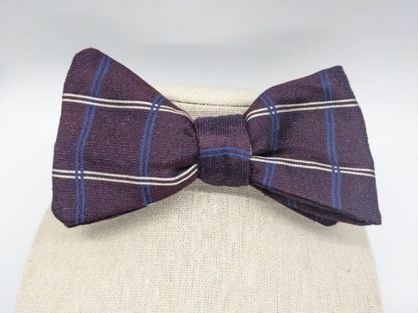 Plum Plaid Bow Tie