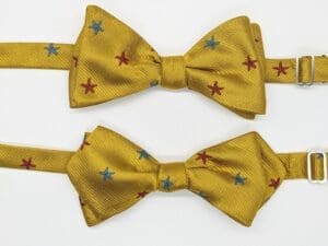 Gold Star Silk Bow Tie