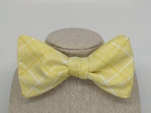 Yellow Plaid Bow Tie