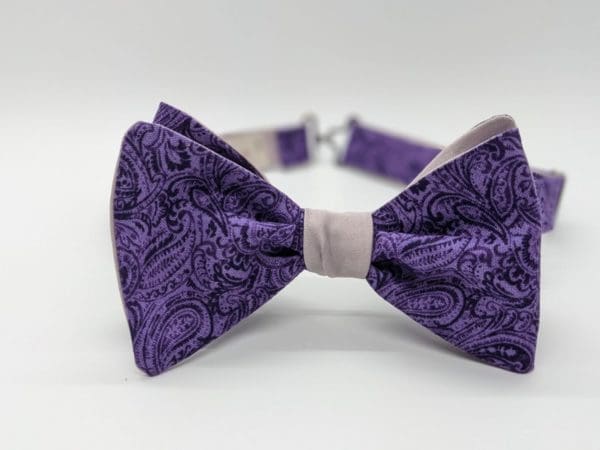 Purple Paisley Bow Tie