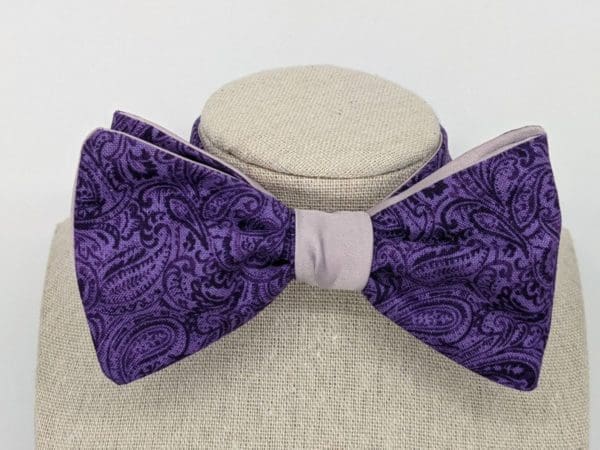 Purple Paisley Bow Tie