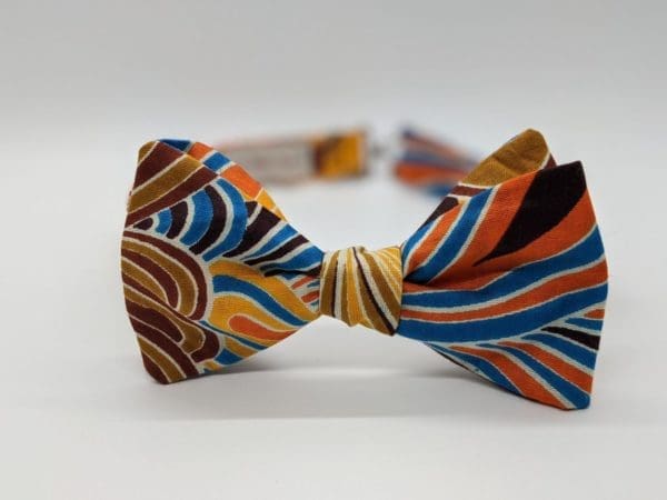 Multi-colored swirl bow tie