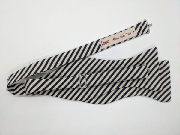 Navy Stripe Bow Tie