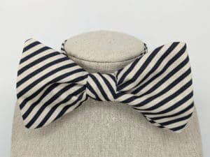 Navy Stripe Bow Tie