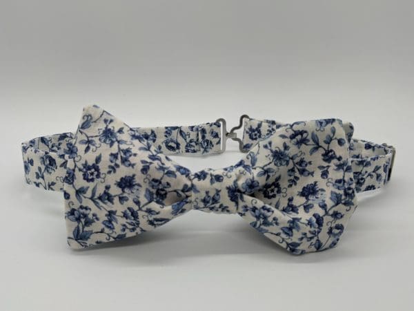 Blue Floral Bow Tie