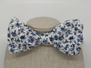 Blue Floral Bow Tie