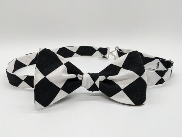 Black & White Checkered Bow Tie