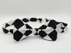 Black/White Checkered Bow Tie