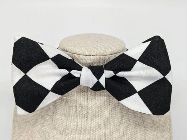 Black & White Checkered Bow Tie