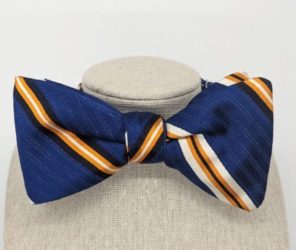 Blue/Orange Stripe Bow Tie