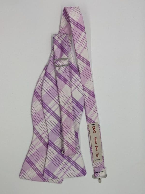 Lavender Plaid Bow Tie