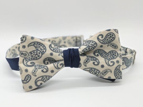 Blue Paisley Bow Tie