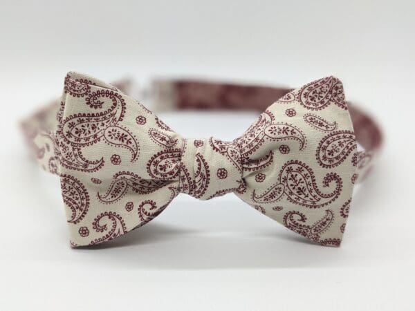 Red Paisley Bow Tie