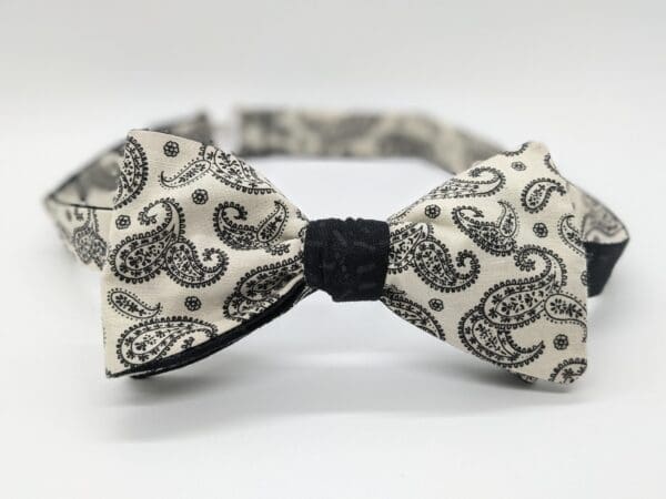 Black Paisley Bow Tie