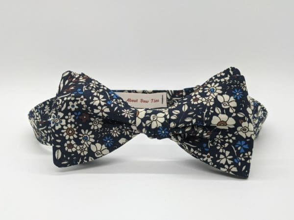 Navy Floral Bow Tie