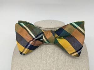 Rainbow Plaid Bow Tie