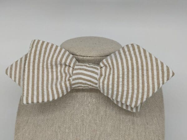 Tan Seersucker Bow Tie