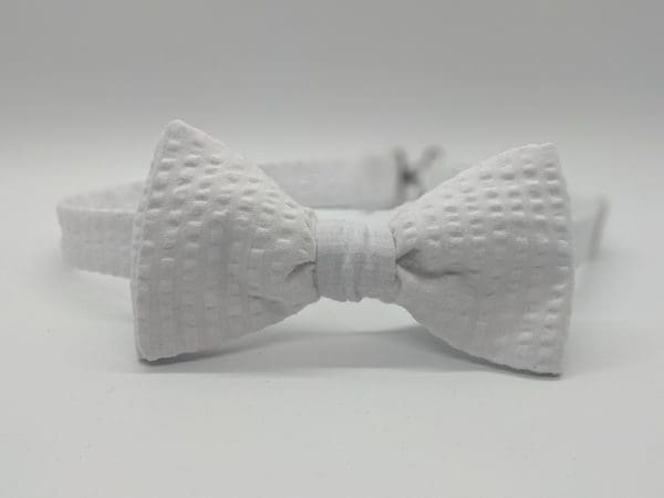 White Seersucker Bow Tie