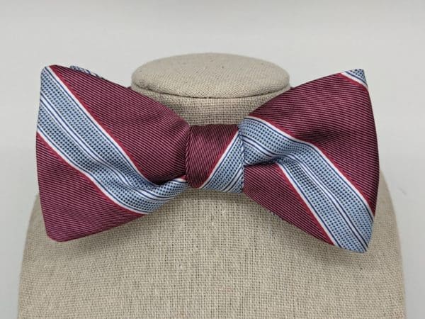 Rose Stripe Bow Tie