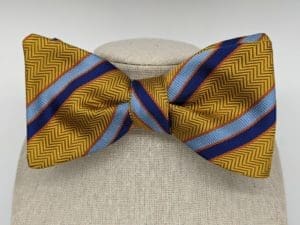 Gold Stripe Bow Tie