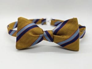 Gold Stripe Bow Tie