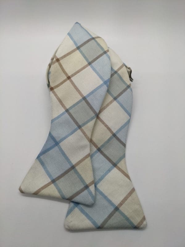 Blue Plaid Bow Tie