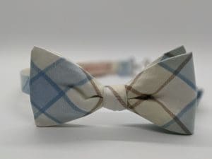 Blue Plaid Bow Tie