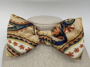 Beige Paisley Bow Tie