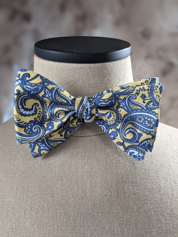 Yellow Paisley Bow Tie