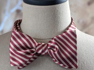Crimson Stripe Bow Tie
