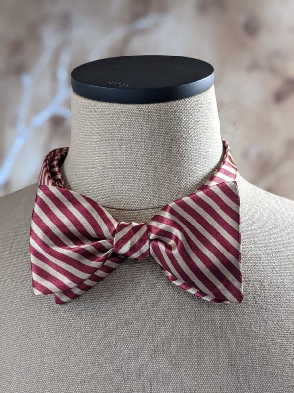 Crimson Stripe Bow Tie