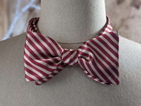 Crimson Stripe Bow Tie