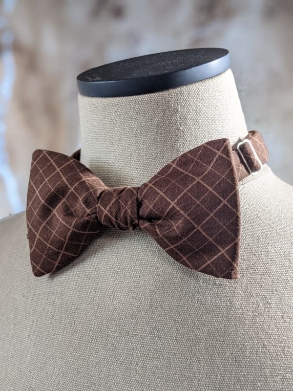 Chocolate Windowpane Bow Tie