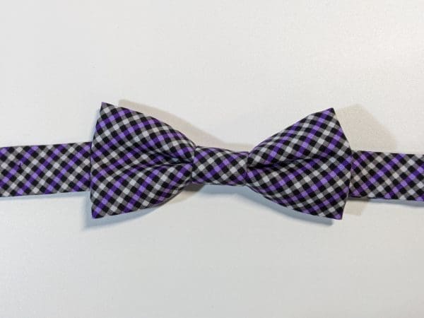 Purple Plaid Bow Tie