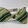 Green Stripe Bow Tie