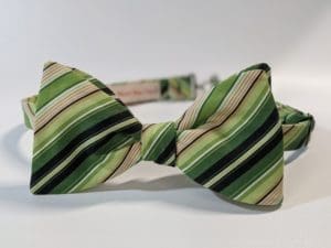 Green Stripe Bow Tie