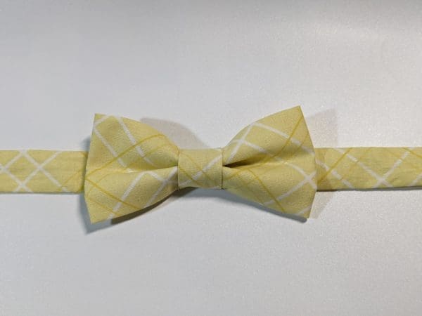 Yellow Plaid Bow Tie