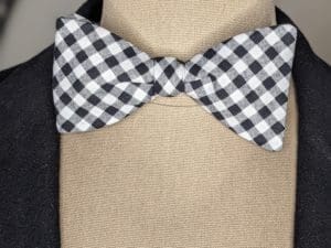 Black & White Gingham Bow Tie