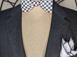 Black/White Gingham Bow Tie