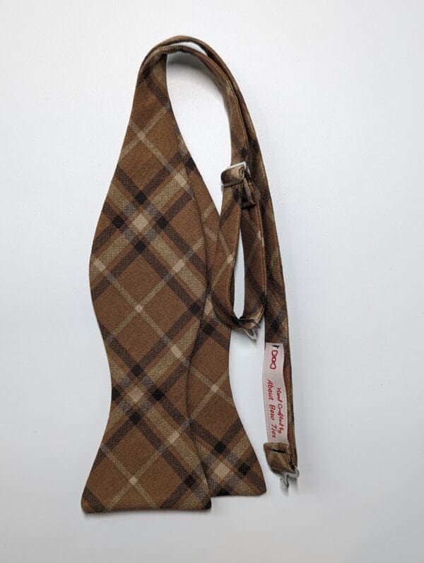 Lt. Brown Plaid Bow Tie