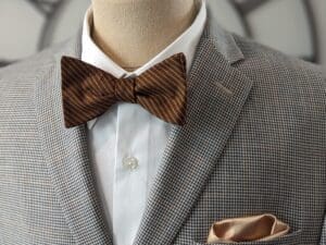 Brown Stripe Bow Tie