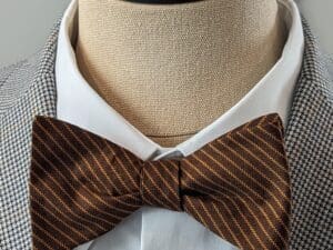 Brown Stripe Bow Tie