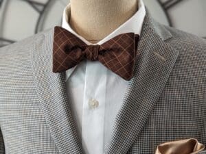 Brown Windowpane Bow Tie